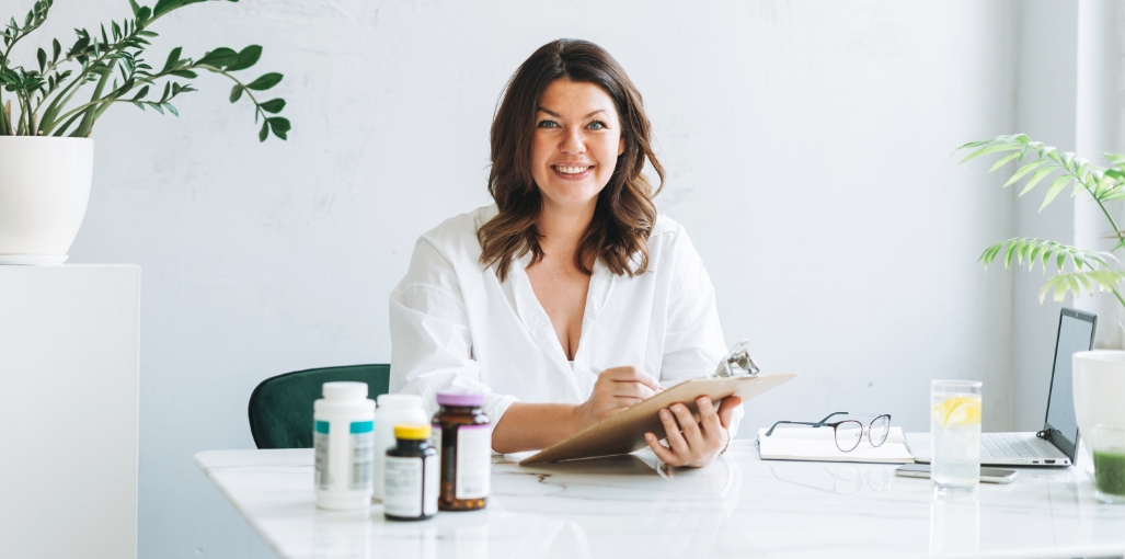 working at the desk